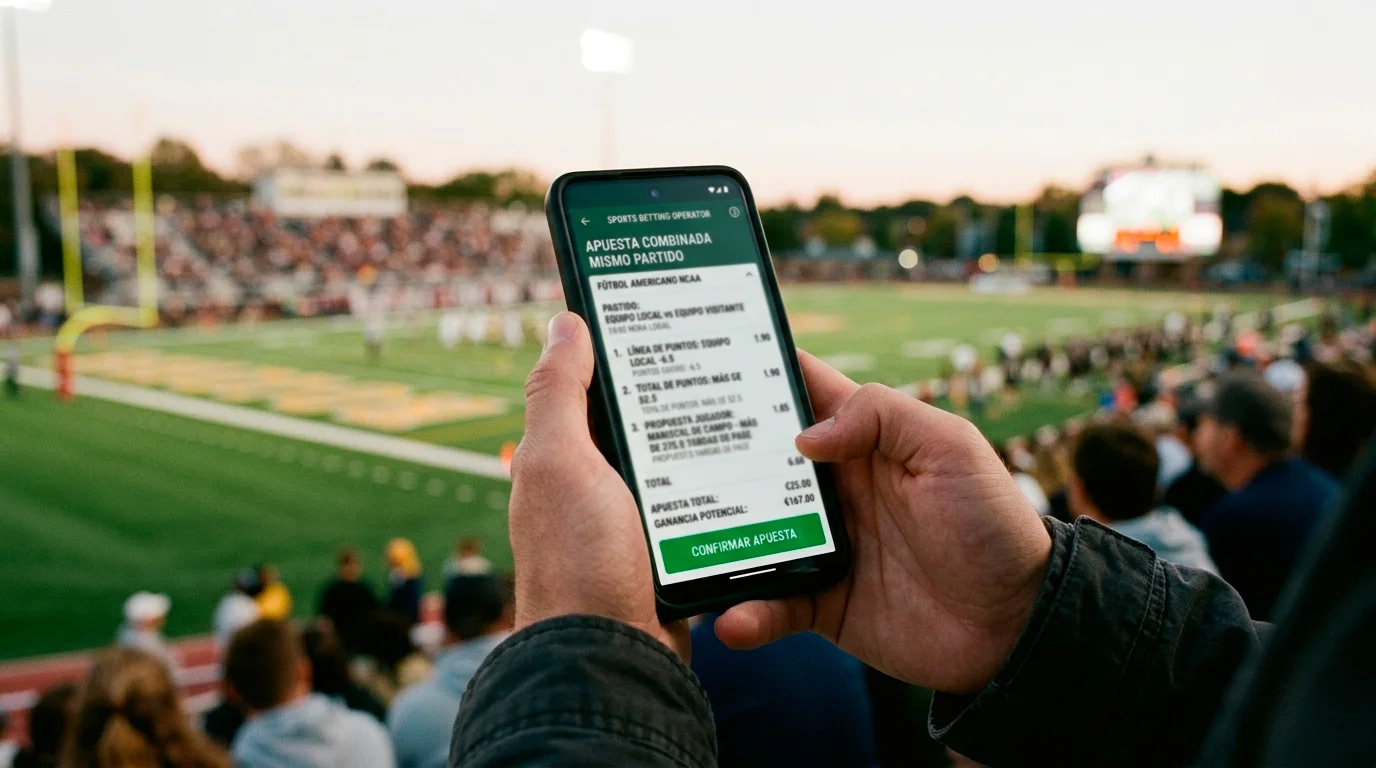 Same Game Parlay en NCAA Football: Cómo Combinar Spread y Props en un Mismo Partido